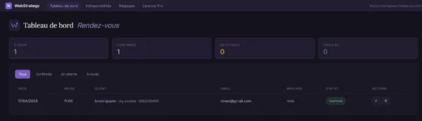 WS Scheduler : plugin WordPress back office